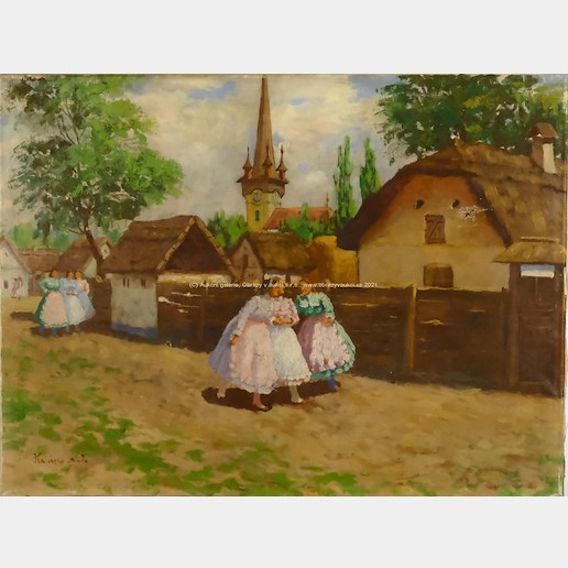 maďarský malíř 1. pol. 20. století - Cestou na slavnost