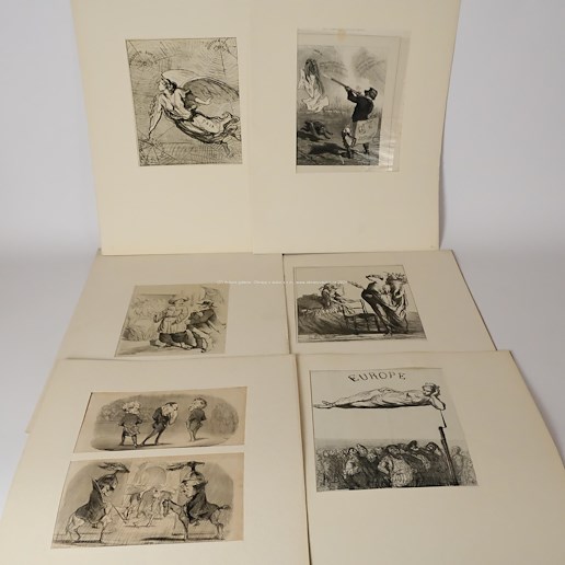 Honoré Daumier - Konvolut 7 grafických listů