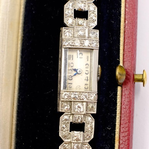 .. - Dámské náramkové hodinky, zlato 750/1000 a 585/1000, hrubá hmotnost 18,05 g, brilianty a routy - 80 ks - 1,30 ct