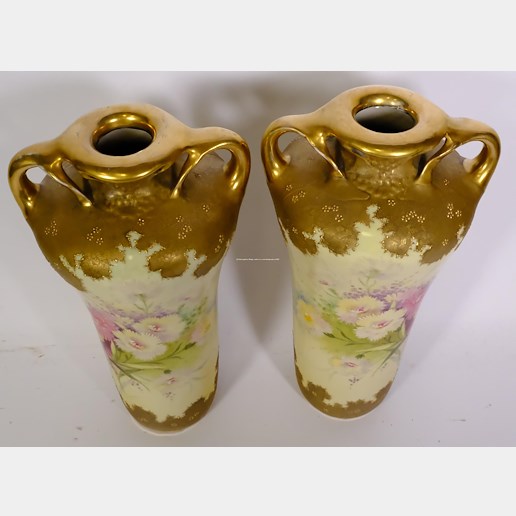 značeno Amphora Austria - Párové vázy s květy