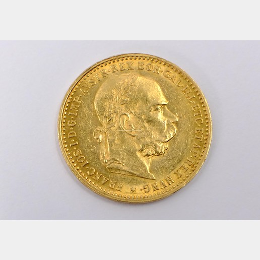 .. - Rakousko Uhersko zlatá 10 Koruna 1896 rakouská. Zlato 900/1000, hrubá hmotnost mince 3,387g