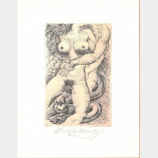 Oldřich Kulhánek - Ex libris Adam a Eva