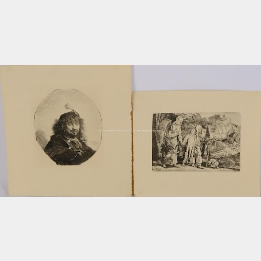 Rembrandt van Rijn - Konvolut 2 grafických listů
