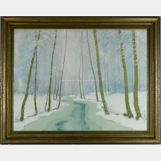 Karel Schadt - Říčka v zimním lese