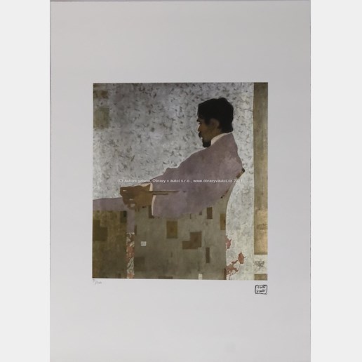 Egon Schiele - Sedící muž