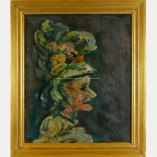 Václav Hejna - Portrét dámy v klobouku