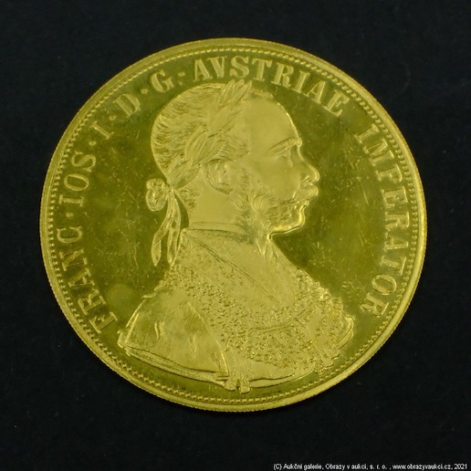 Neznámý autor - Rakousko Uhersko zlatý 4 dukát 1915 pokračující ražba. Zlato 986/1000, hrubá hmotnost mince 13,964g