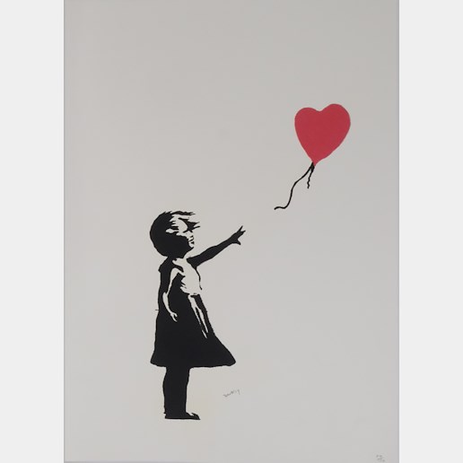 Banksy - Girl with red heart baloon