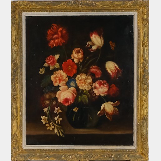 středoevropský malíř 19. století - Zátiší s květinami