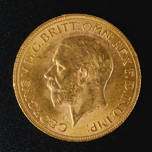 Mince - Velká Británie zlatý Sovereign GEORGE V. 1930 SA, Zlato 916,7/1000, hrubá hmotnost 7,99g