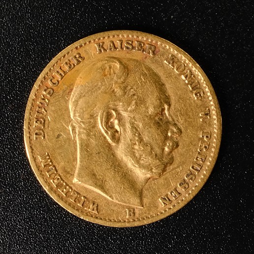 Mince - Zlatá 10 Marka 1888 A císař Fridrich III., Zlato 900/1000, hmotnost hrubá 3,982g
