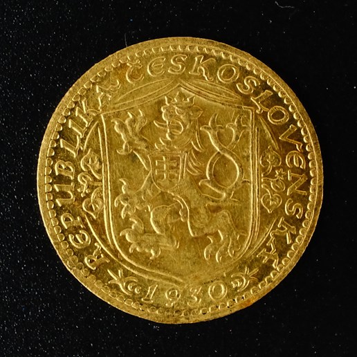 Mince - Československá republika Svatováclavský dukát 1930 RR! Zlato 986/1000, hrubá hmotnost mince 3,49g