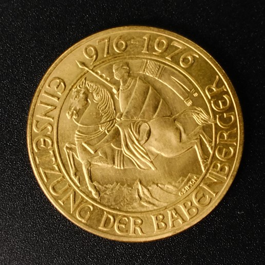 Mince - Zlatá mince Babenberkové 1000 let 976-1976. Zlato 900/1000 ,hmotnost hrubá 13,5g