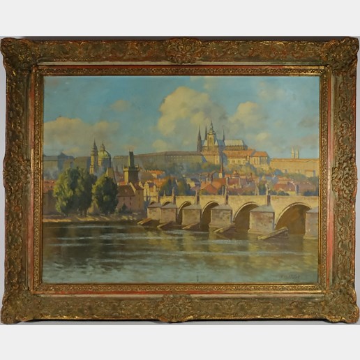 Adolf Petříček - Pohled na Pražský hrad