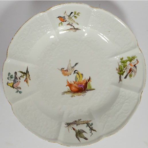 porcelánka Míšeň - Talíř s ptačím dekorem