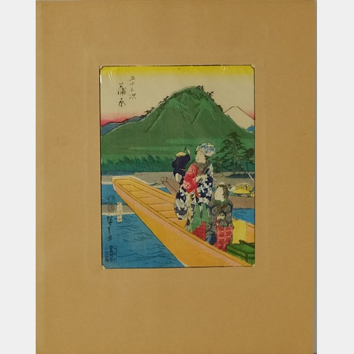 Utagawa Hiroshige - Loďky na řece