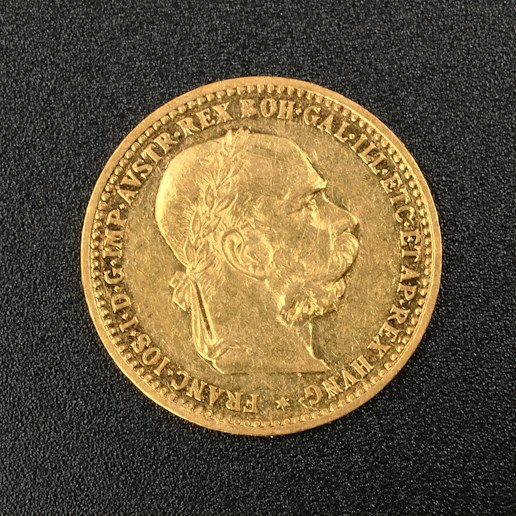 Mince - Rakousko Uhersko zlatá 10 Koruna 1905 rakouská, zlato 900/1000, hrubá hmotnost mince 3,387g
