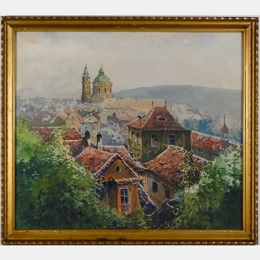 Jaroslav  Šimůnek - Výhled na kostel sv. Mikuláše na Malé Straně