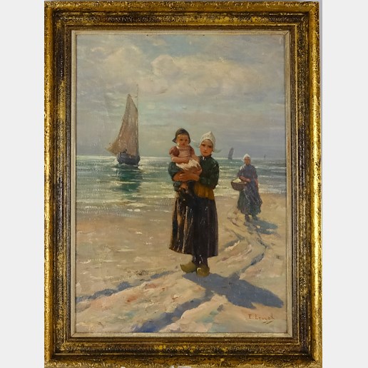Edmond Louyot - Holandská rodina na břehu moře