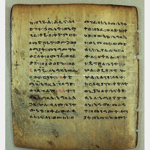 . - Soubor 3 listů z etiopské bible