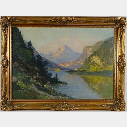 Alois  Kirnig - Řeka v Alpách