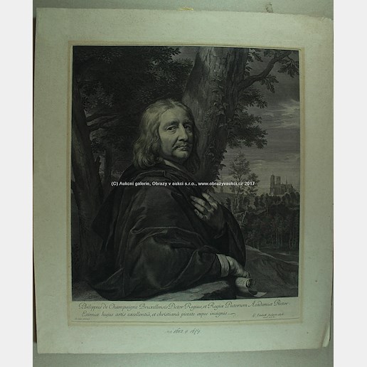 Gerard Edelinck - Phillip de Champaigne, rektor královské malířské akademie v Bruselu (1602-1674)