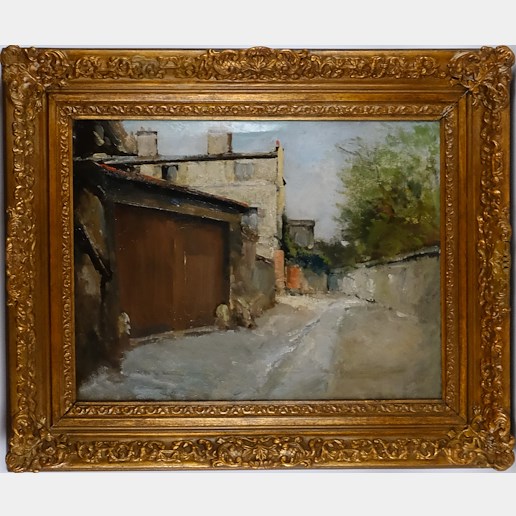 kvalitní evropský malíř přelomu 19. a 20. století - Motiv z ulice