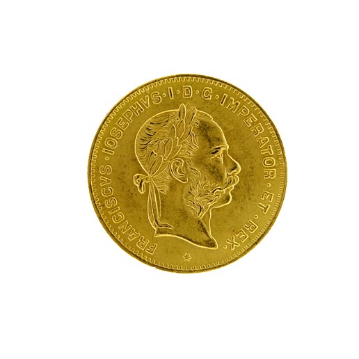 Mince - Rakousko Uhersko zlatý 4 zlatník/10frank 1892 rakouský pokračující ražba. Zlato 900/1000, hrubá hmotnost mince 3,226g