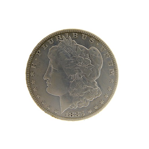 Mince - Stříbrná mince 1 dolar Morgan 1883. Stříbro 900/1000, hrubá hmotnost 26,73g