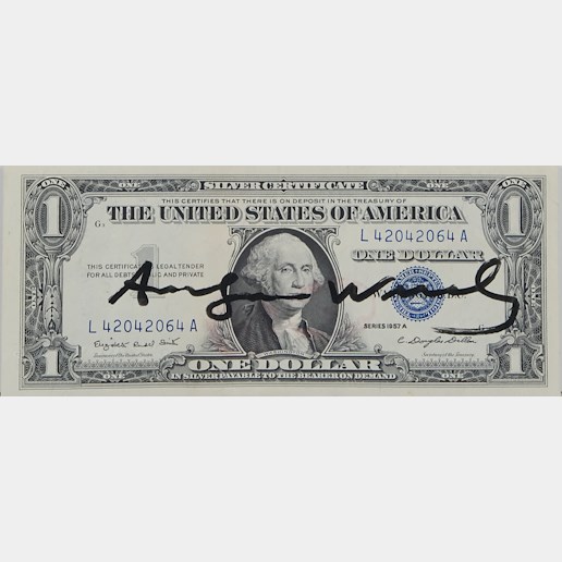 Andy Warhol - Dollar podepsaný Andy Warholem