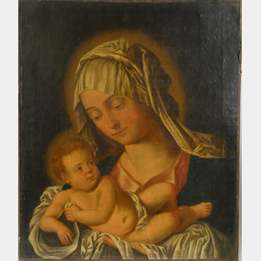 střední Evropa 19. století (volně dle Albrechta Dürera) - Panna Maria s Ježíškem / Madona s hruškou