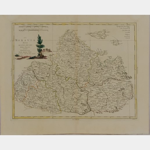 A. Zatta - Mapa Moravy v šesti krajích